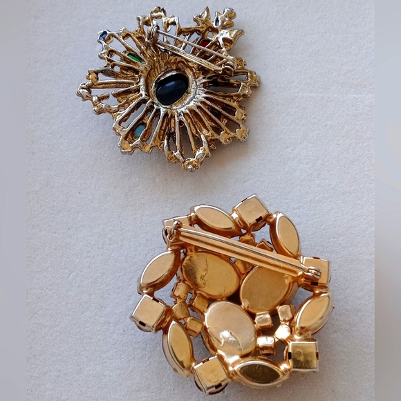 Vintage Colorful Gold Brooch Bundle Amber Multi-Color - Picture 5 of 10